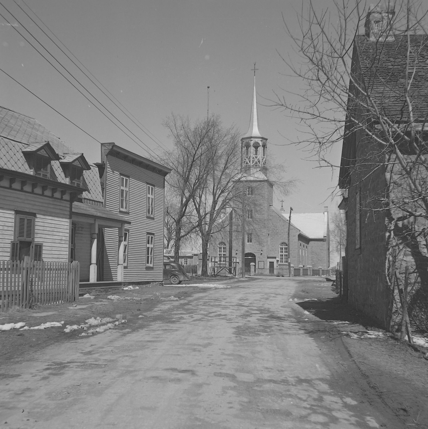 The historic Mission Saint-François-Xavier church at Kahnawake, associated with the shrine and tomb of St. Kateri Tekakwitha.