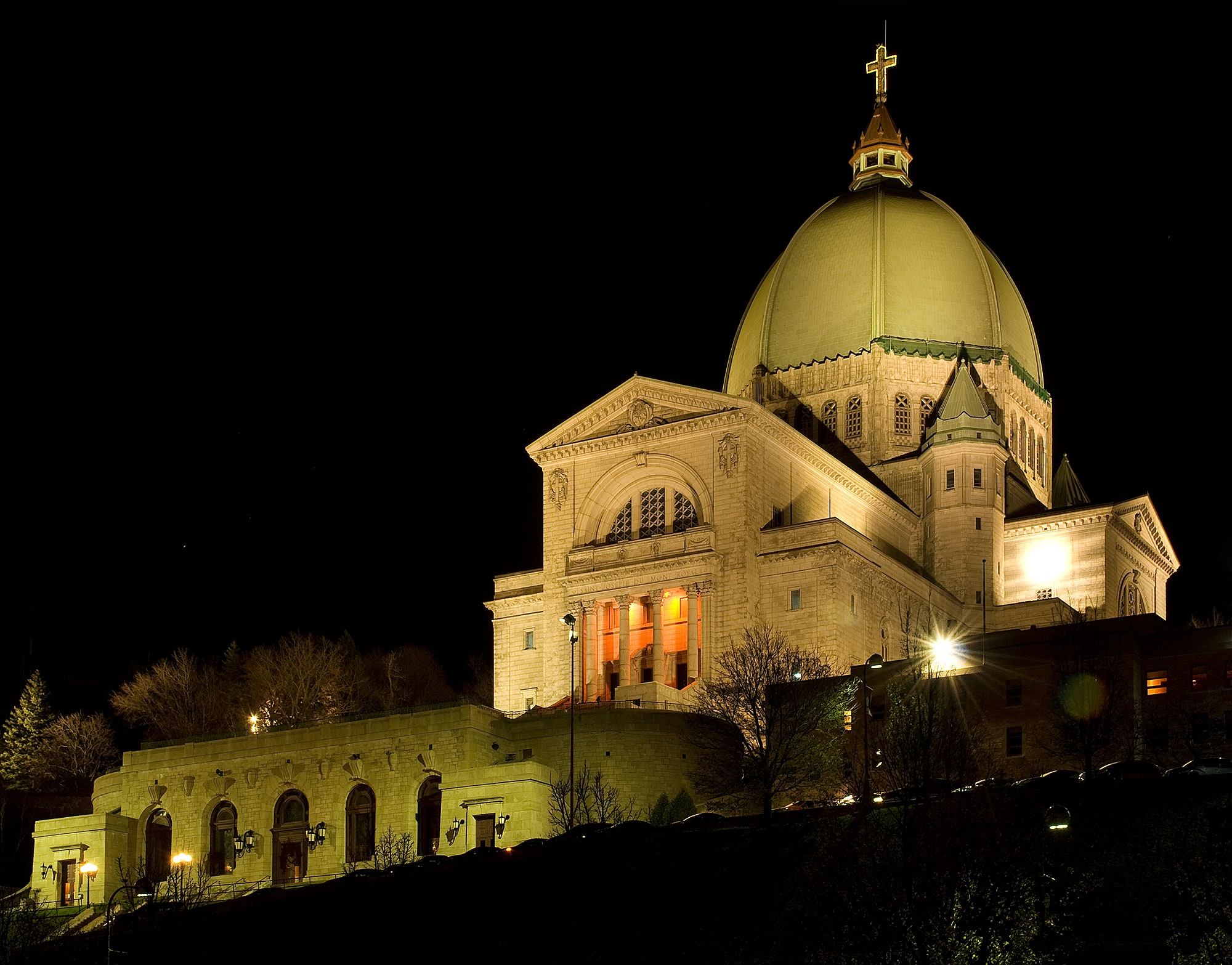 Saint Joseph's Oratory rising on Mount Royal in Montreal, Canada.