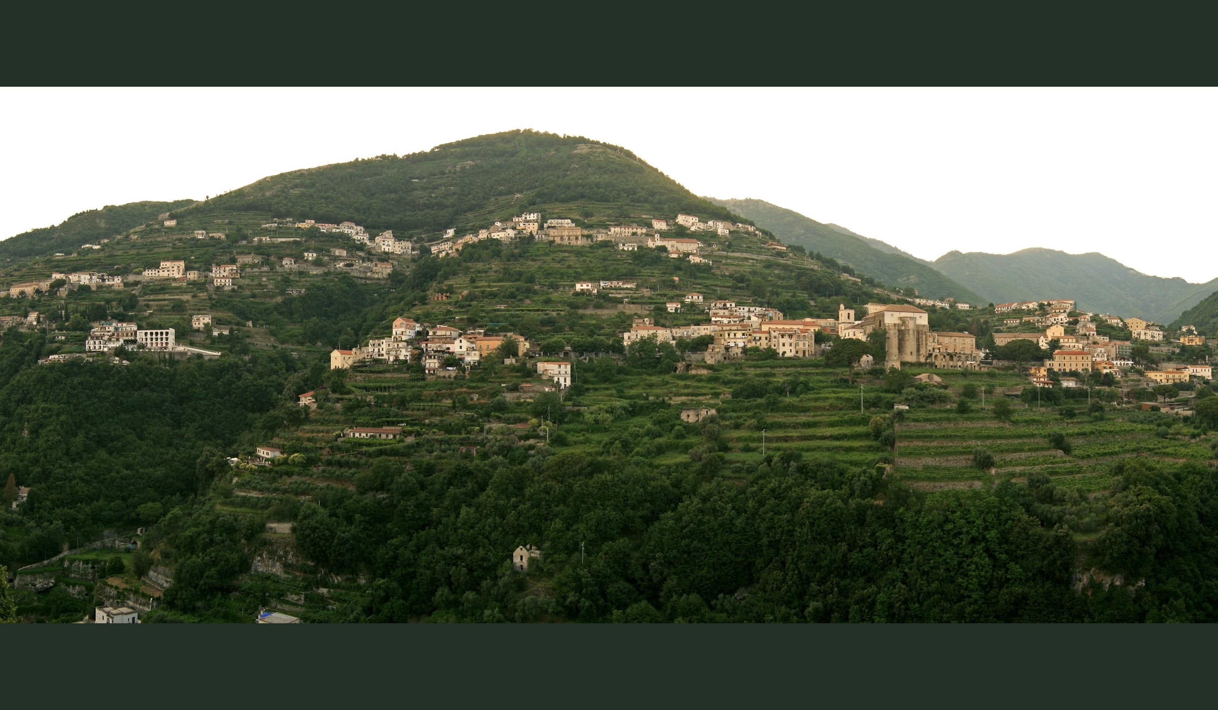 Panoramic view of the mountain town of Scala in Campania, setting of the Monastery of the Most Holy Redeemer.