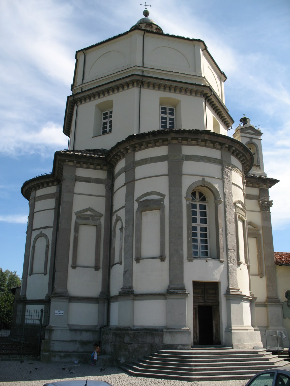 Main façade of the Church of Santa Maria del Monte dei Cappuccini in Turin.