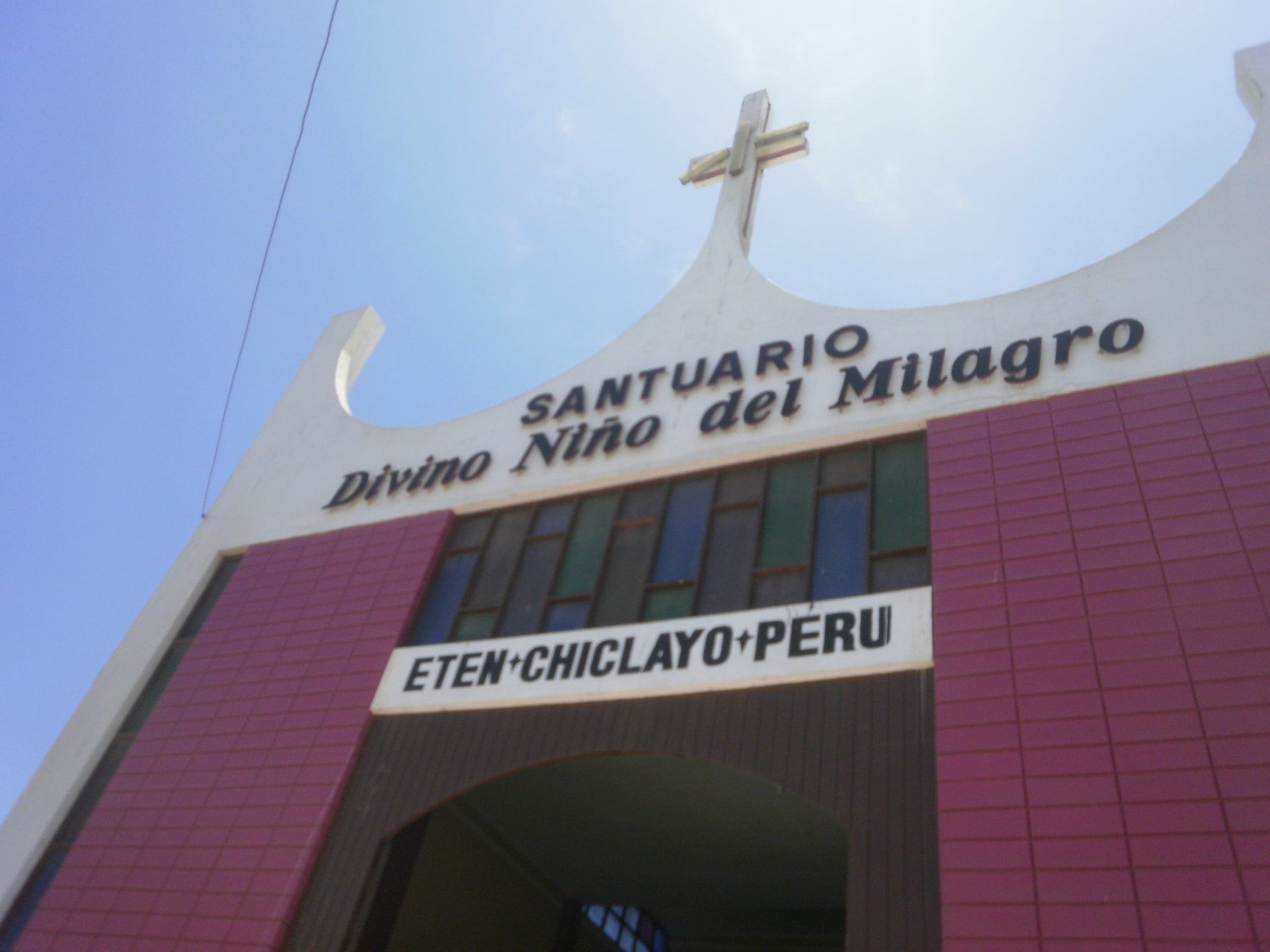 Facade of the Divino Niño del Milagro sanctuary at Eten, Peru.