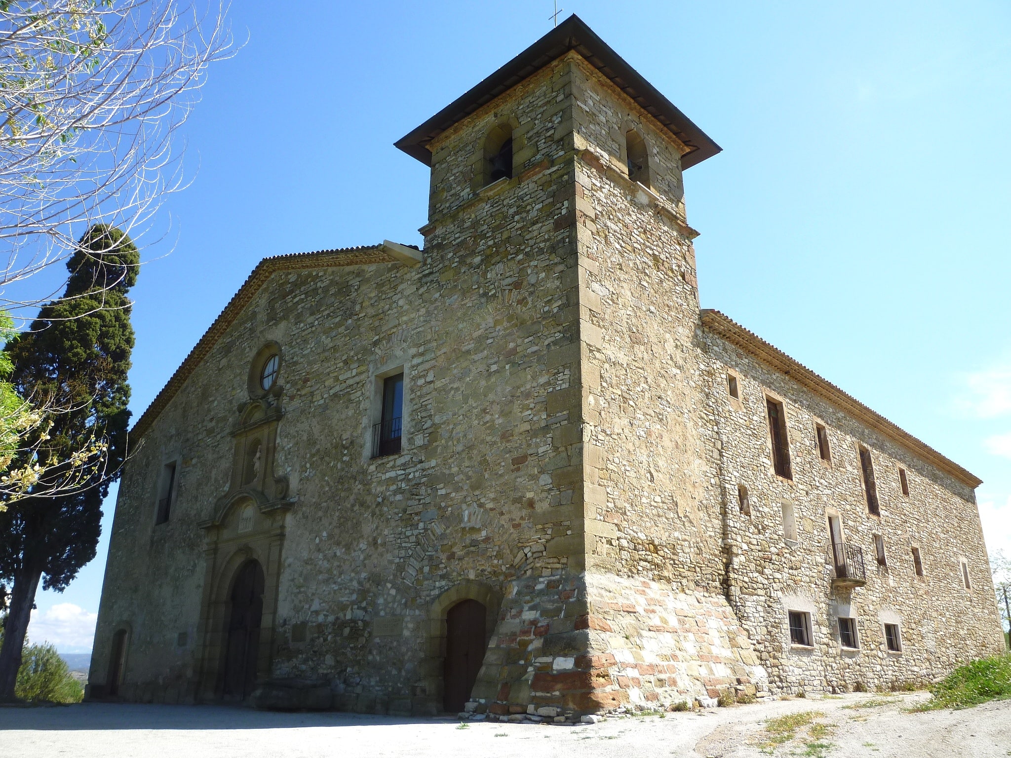 Rural stone Sanctuary of Santa Maria, site of the Holy Doubt tradition near Ivorra, Spain.