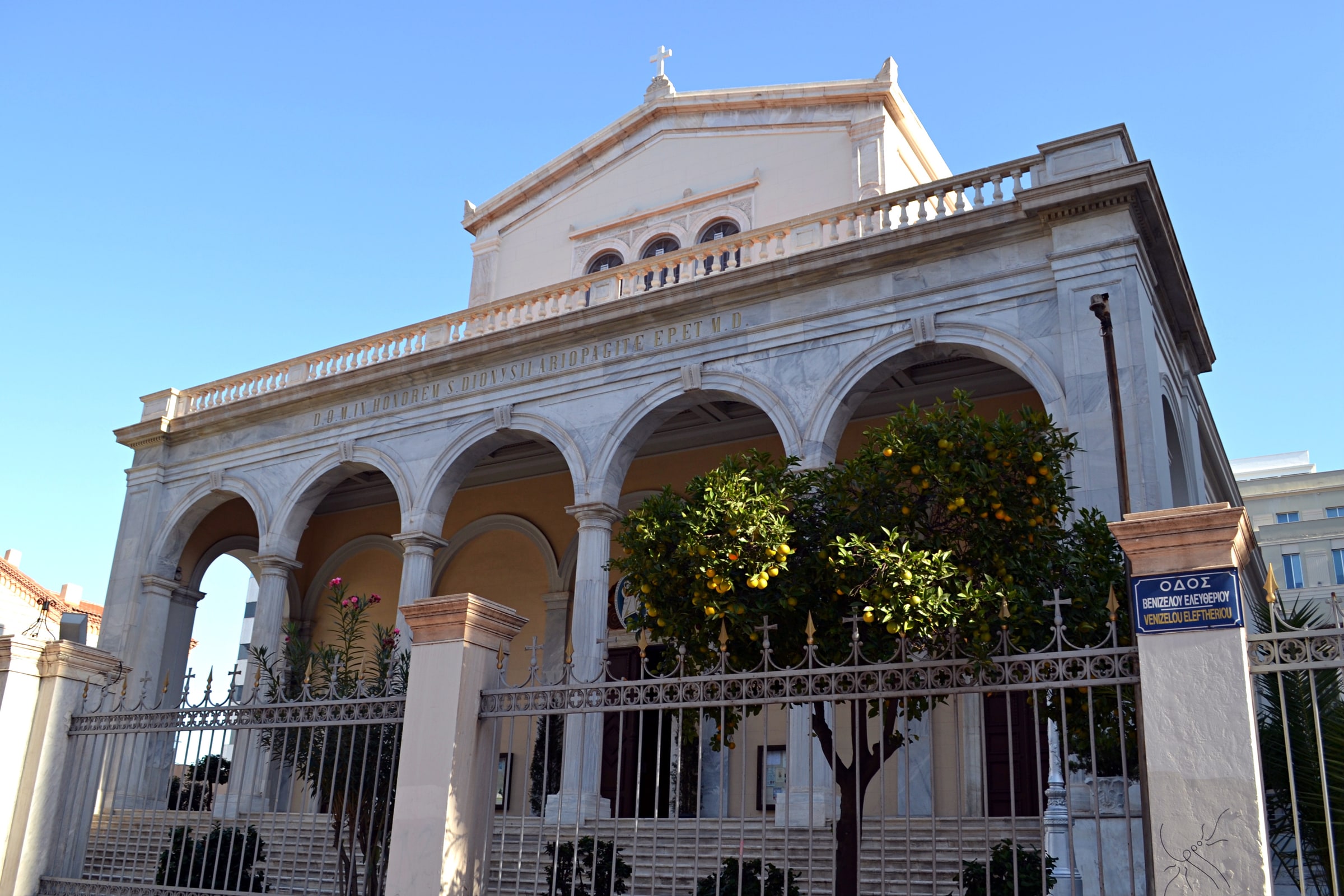 The Catholic Cathedral Basilica of St. Dionysius the Areopagite in central Athens, Greece.
