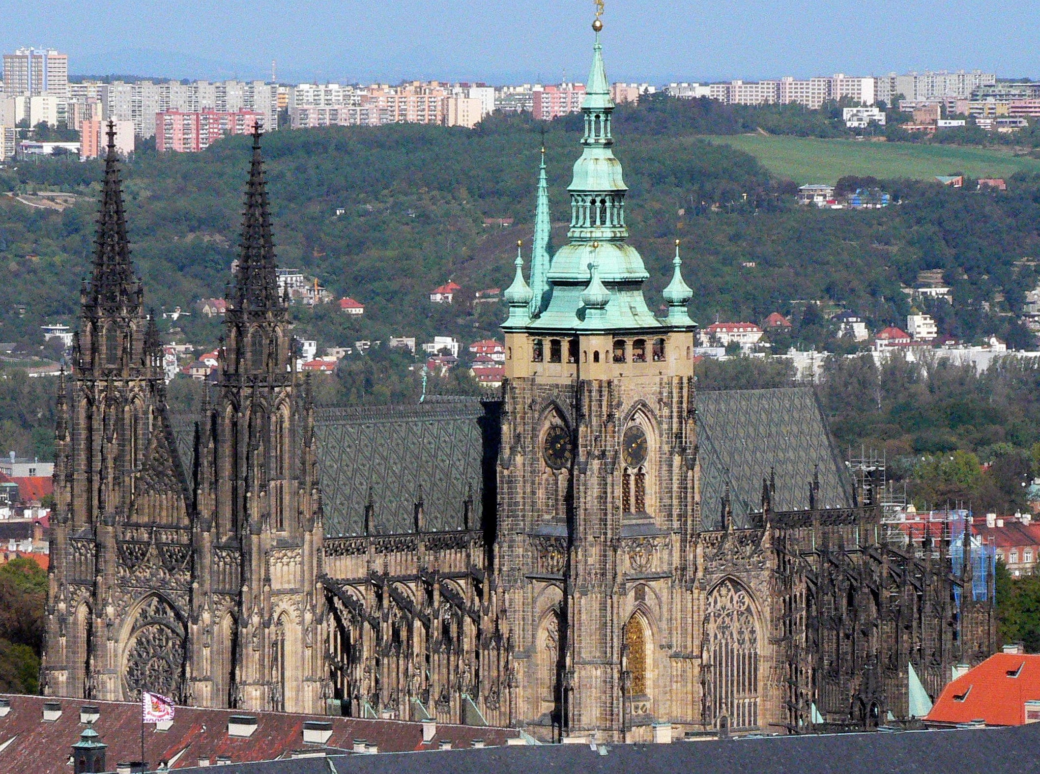St. Vitus Cathedral rising within Prague Castle in Czechia.