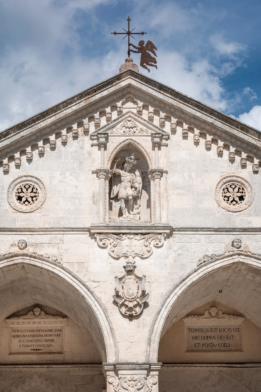 The Basilica Sanctuary of Saint Michael the Archangel at Monte Sant'Angelo, Italy.