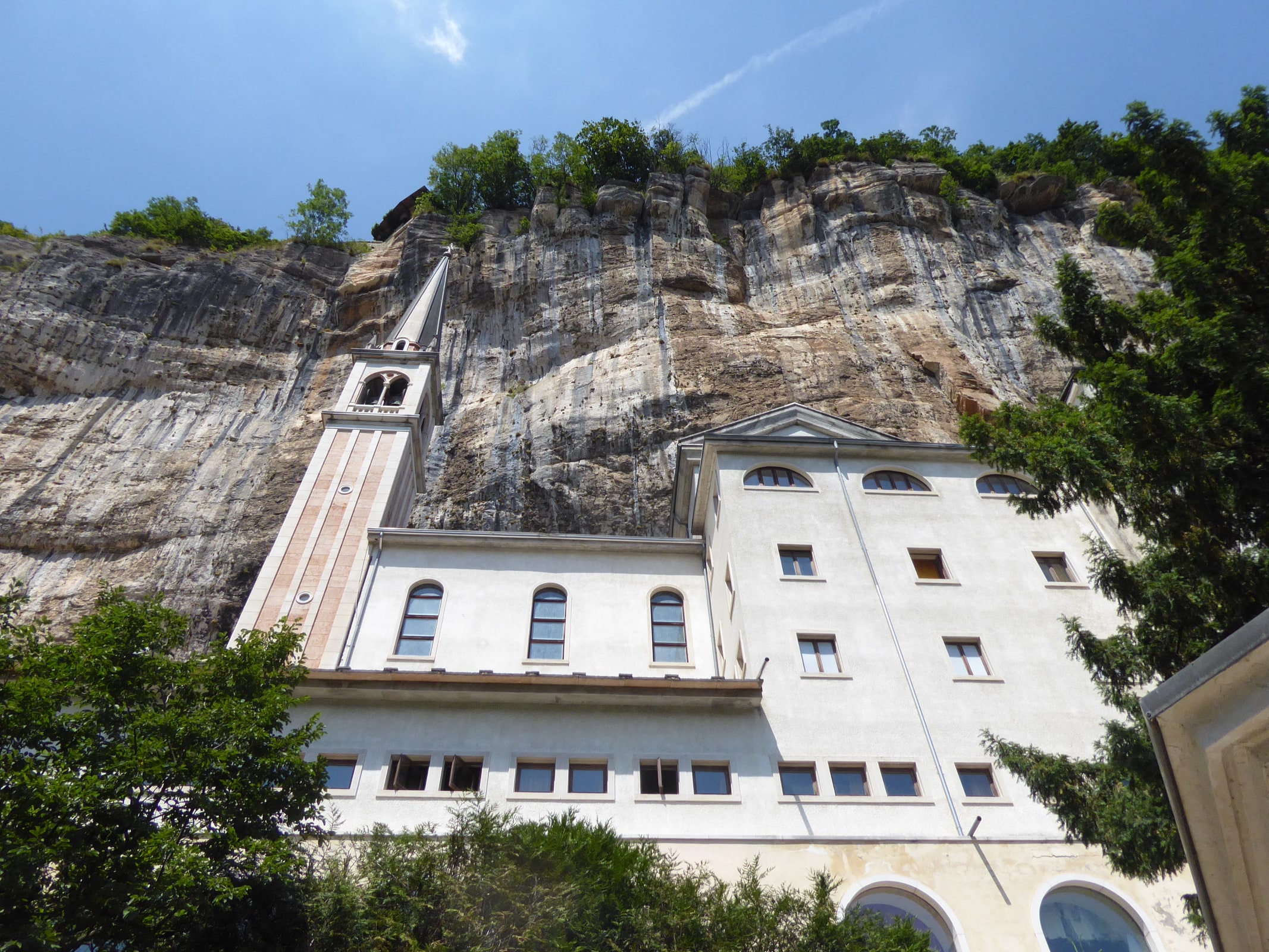 The Sanctuary of Madonna della Corona built against the cliffs of Monte Baldo in northern Italy.