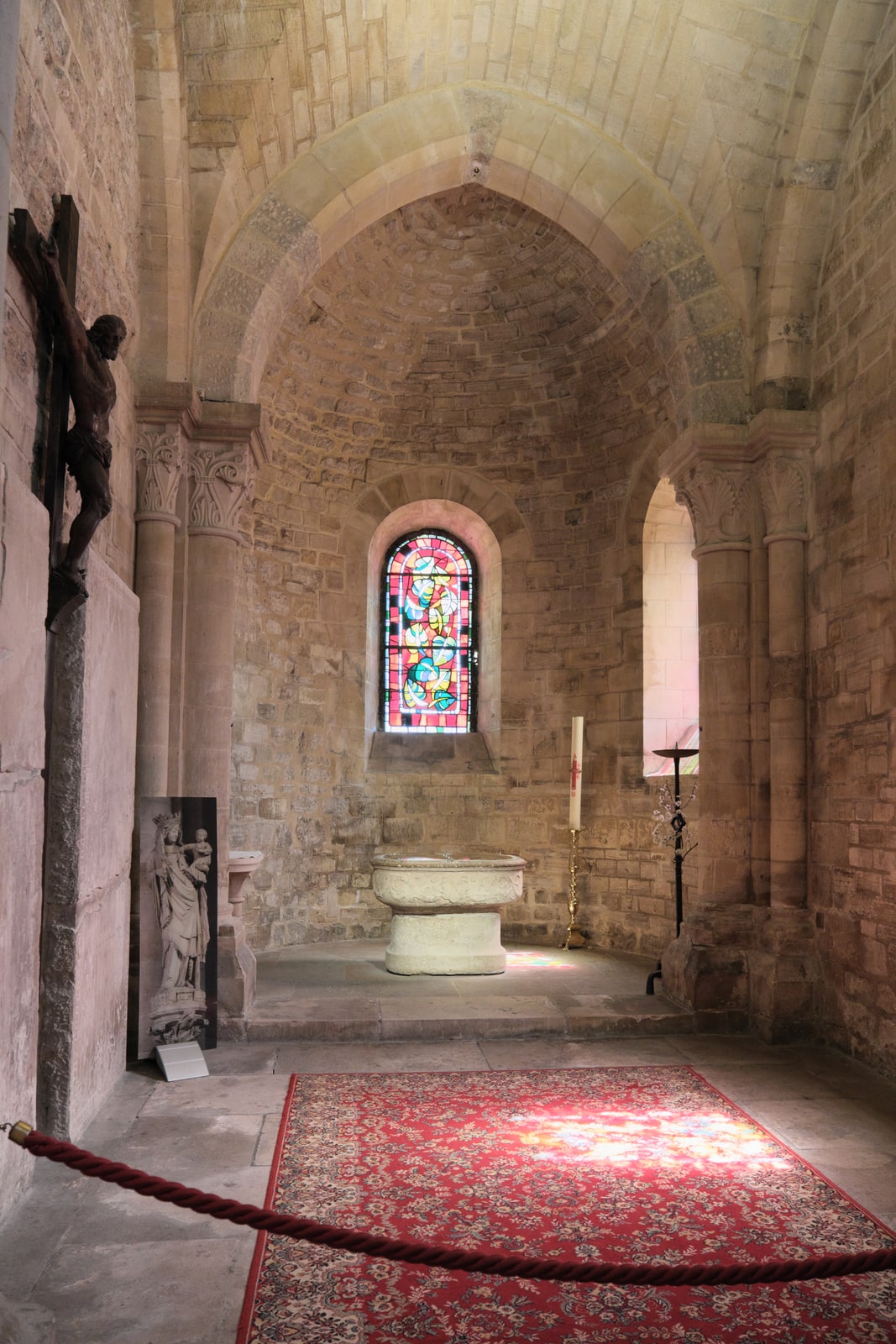 The nave and sanctuary of the medieval Church of Saint-Pierre de Montmartre in Paris.