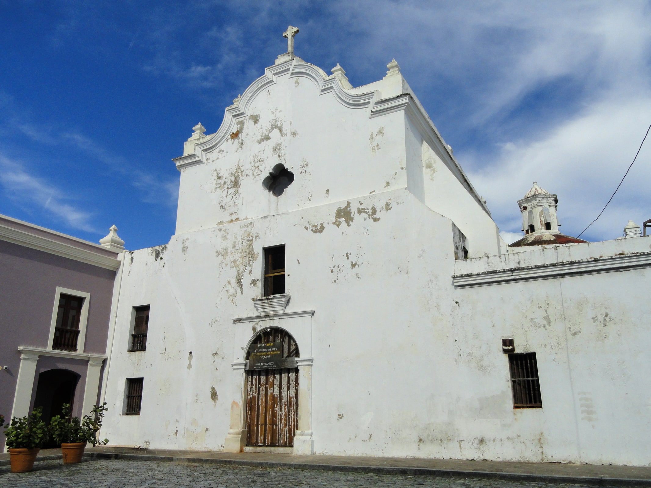 Exterior of the historic San José Church in Old San Juan, Puerto Rico.