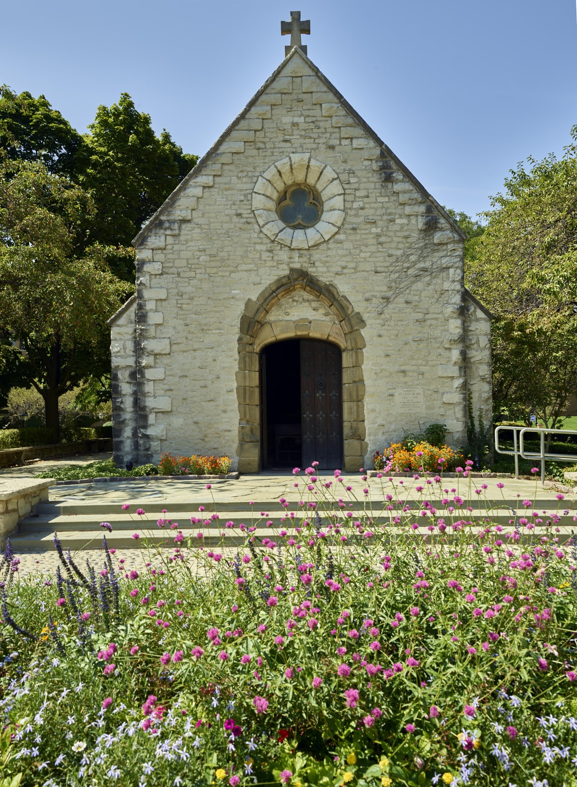 The medieval stone St. Joan of Arc Chapel on the Marquette University campus in Milwaukee, Wisconsin.
