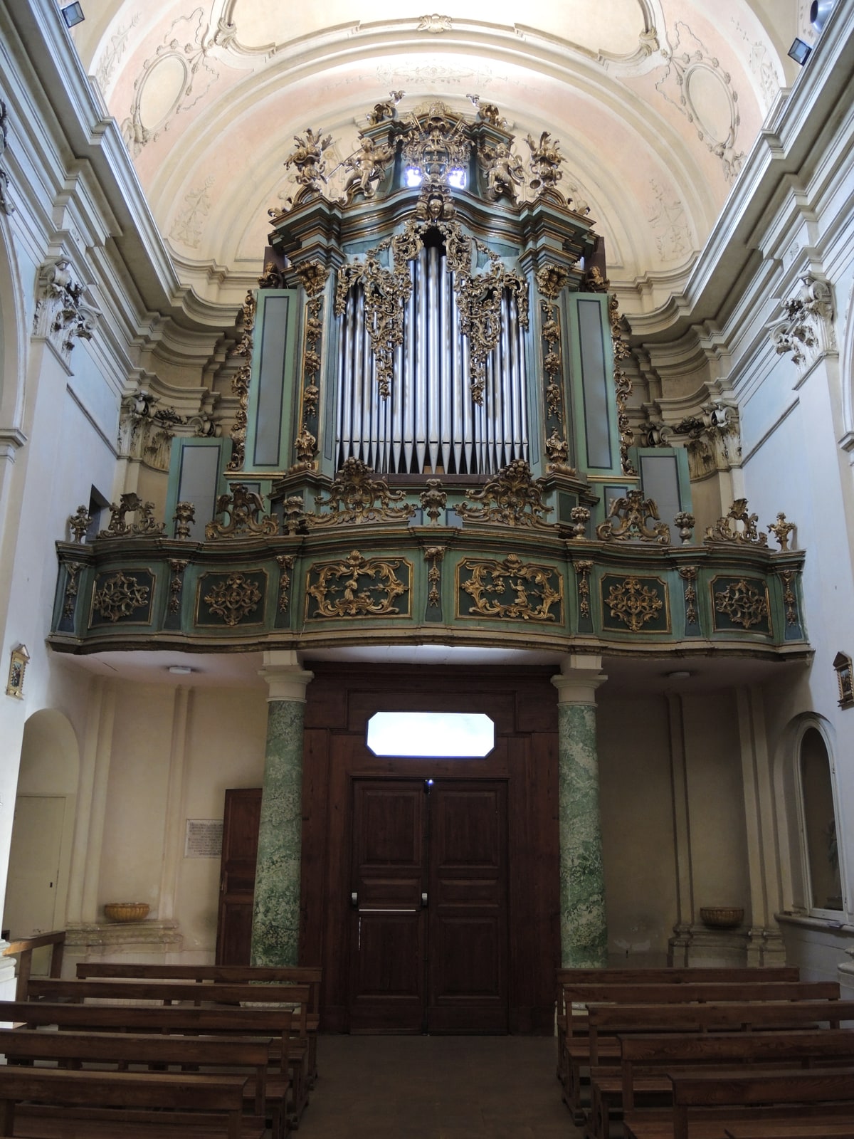 The sanctuary interior of San Francesco in Lanciano, home of the objects venerated in the ancient Eucharistic tradition.