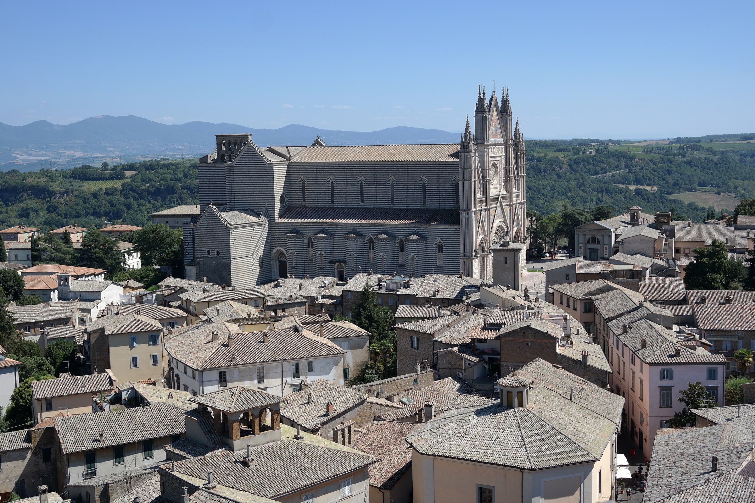 Orvieto Cathedral rising above the Umbrian city, home of the Chapel and Sacred Corporal of Bolsena.